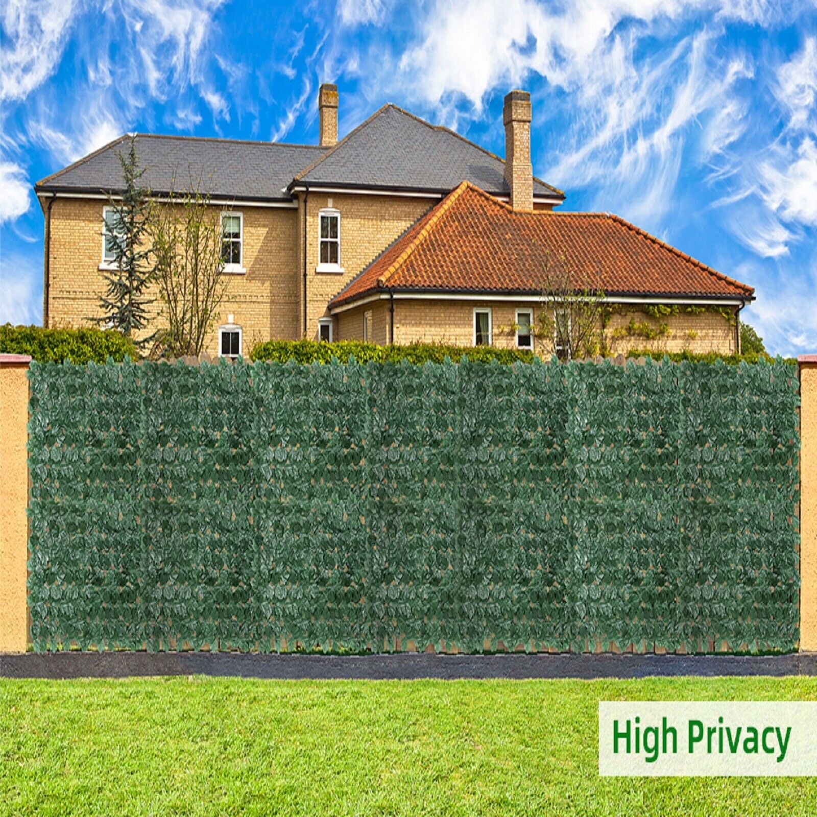 118"X39" Artificial Faux Ivy Leaf Hedge Fencing Privacy Fence Garden Decorate