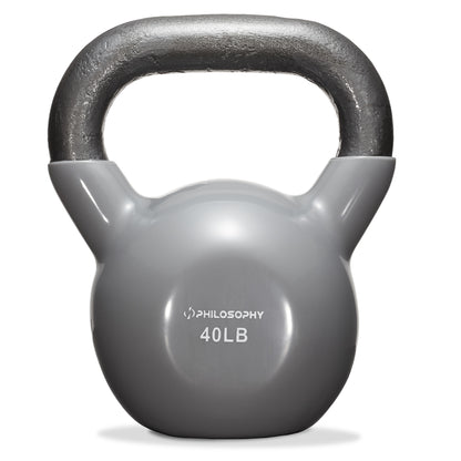 Vinyl Coated Cast Iron Kettlebell, 5 Lbs to 50 Pound Weights
