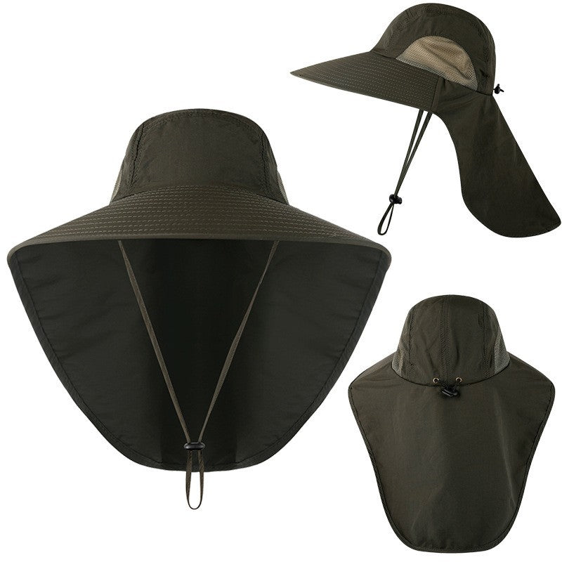 Wide Brim Sun Hat with Neck Flap UV Protection Hiking Fishing Cap Men Women US