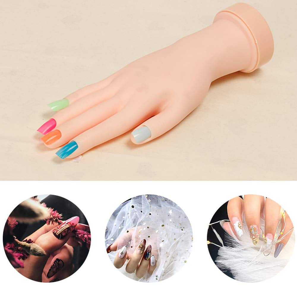 Nail Art Training Hand – Flexible & Movable Fake Hand for Manicure Practice, Perfect Nail Tech Tool for Acrylic, Gel & DIY Nail Designs!