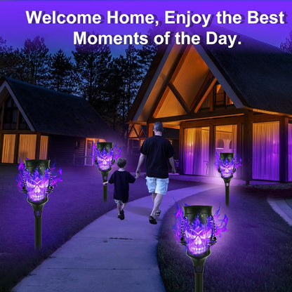 4 PACK Flickering Solar Lights Flame Torch Outdoor Landscape Garden Yard Lights