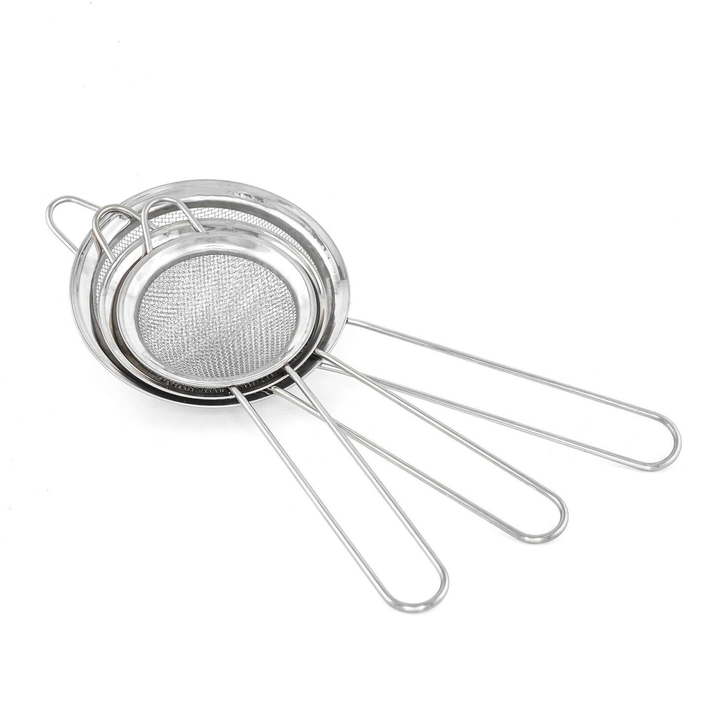 colander, Stainless Steel Fine Mesh Strainer Set – 3 Sizes,Durable & Rust-Resistant, Perfect for Sifting, Kitchen Utensils Hanging Holes Stackable Tea