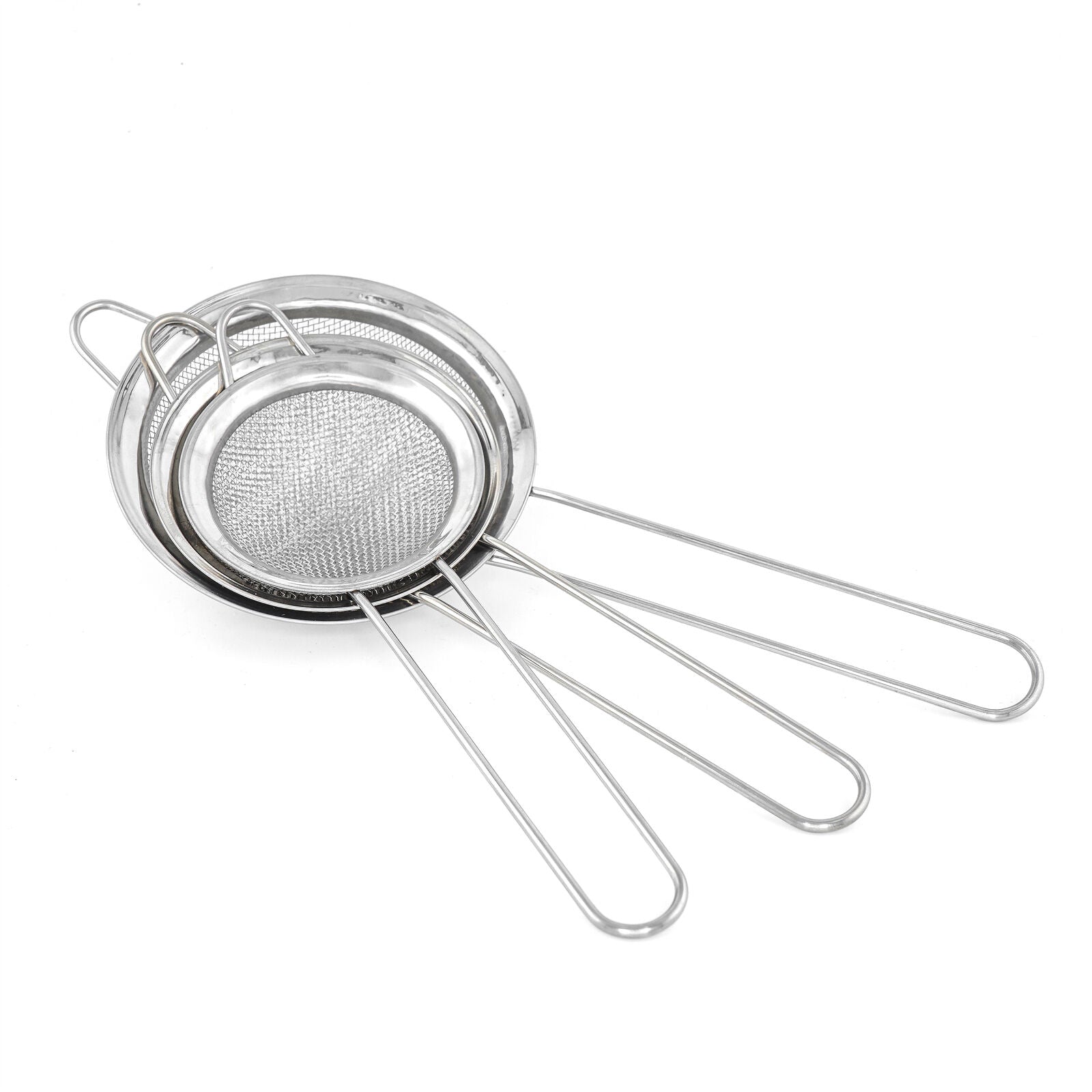 colander, Stainless Steel Fine Mesh Strainer Set – 3 Sizes,Durable & Rust-Resistant, Perfect for Sifting, Kitchen Utensils Hanging Holes Stackable Tea