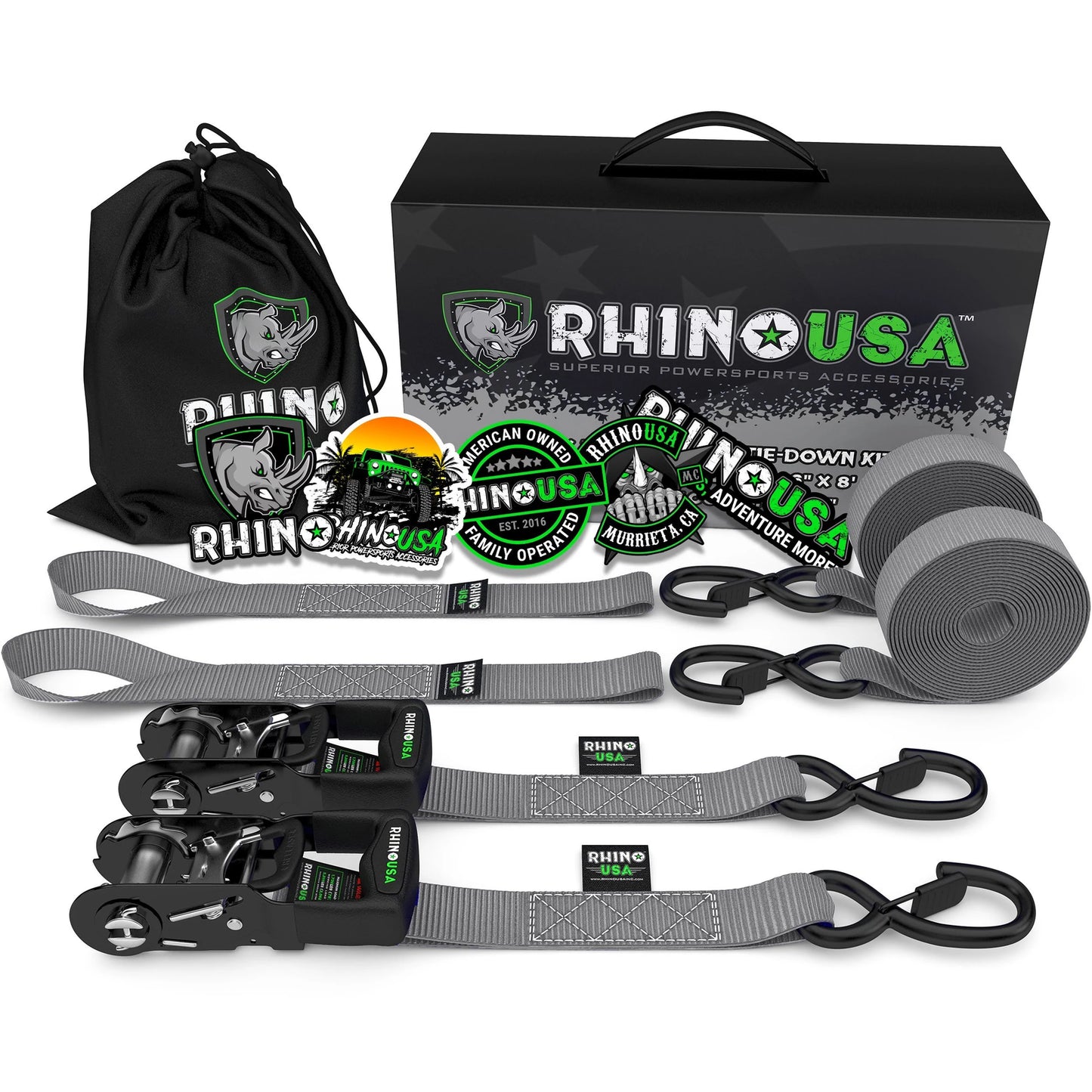 Heavy-Duty Ratchet Straps Motorcycle Tie Down Kit | 5,208lb Break Strength | 2-Pack with Padded Handles, Coated S-Hooks & Soft Loop Straps