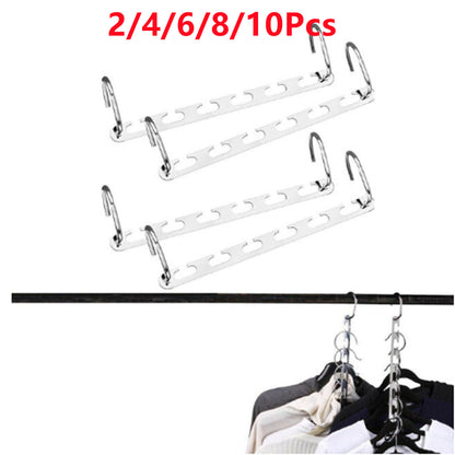 2-10X Magic Metal Wonder Hanger Closet Space Saver Organizer Rack Clothes Hooks