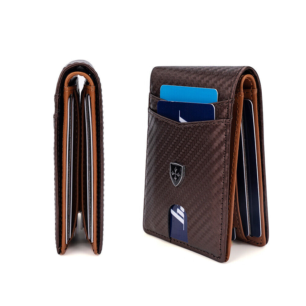Men's RFID Blocking Wallet Slim Bifold – Minimalist Leather Card Holder for Front Pocket | Stylish & Secure Gift for Anniversary, Birthday, Christmas
