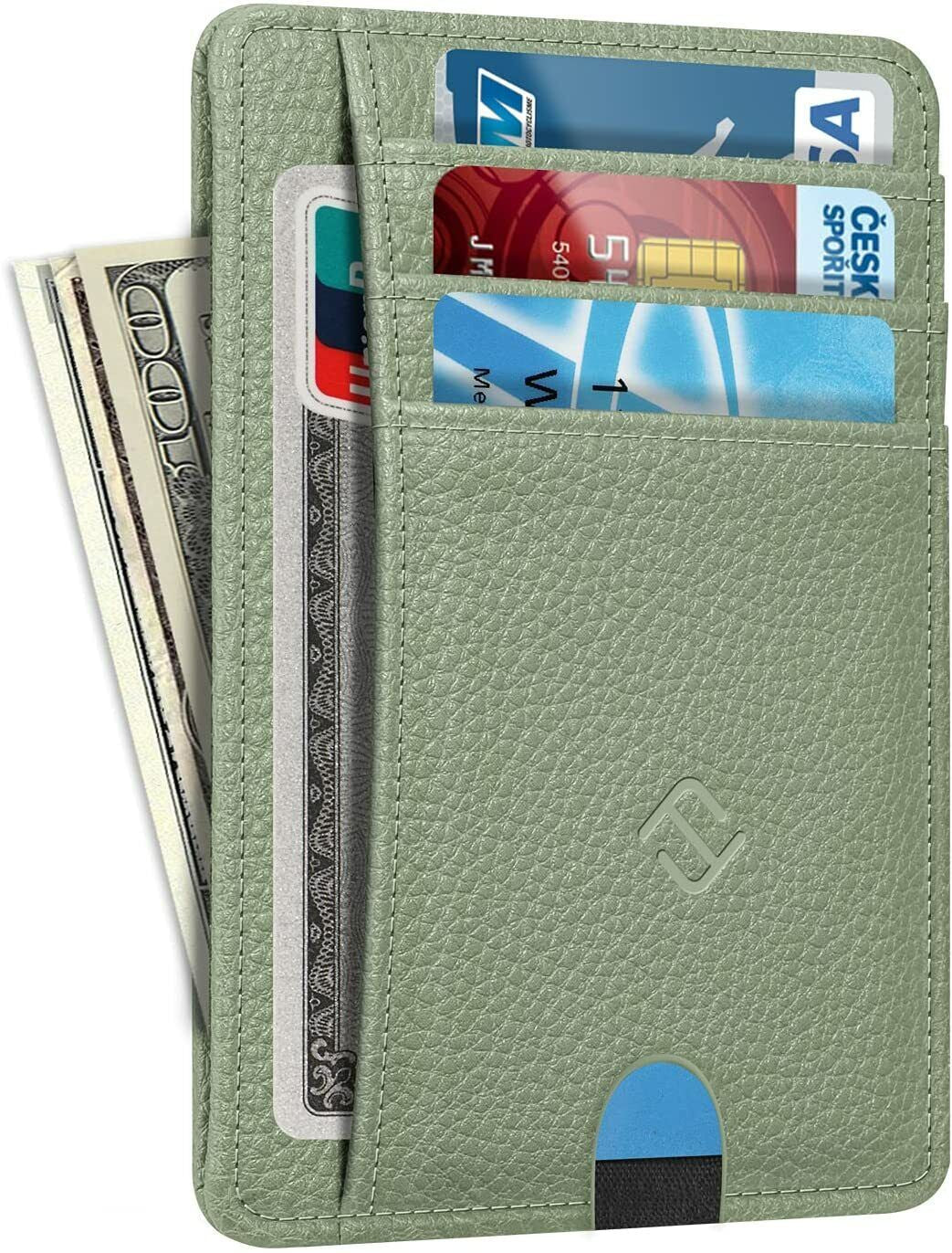 Mens RFID Blocking Leather Slim Wallet Money Credit Card Slots Coin Holder