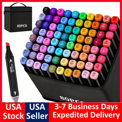 80/168 Colors Art Drawing Markers Set for Kids Adults Dual Tip Alcohol Markers
