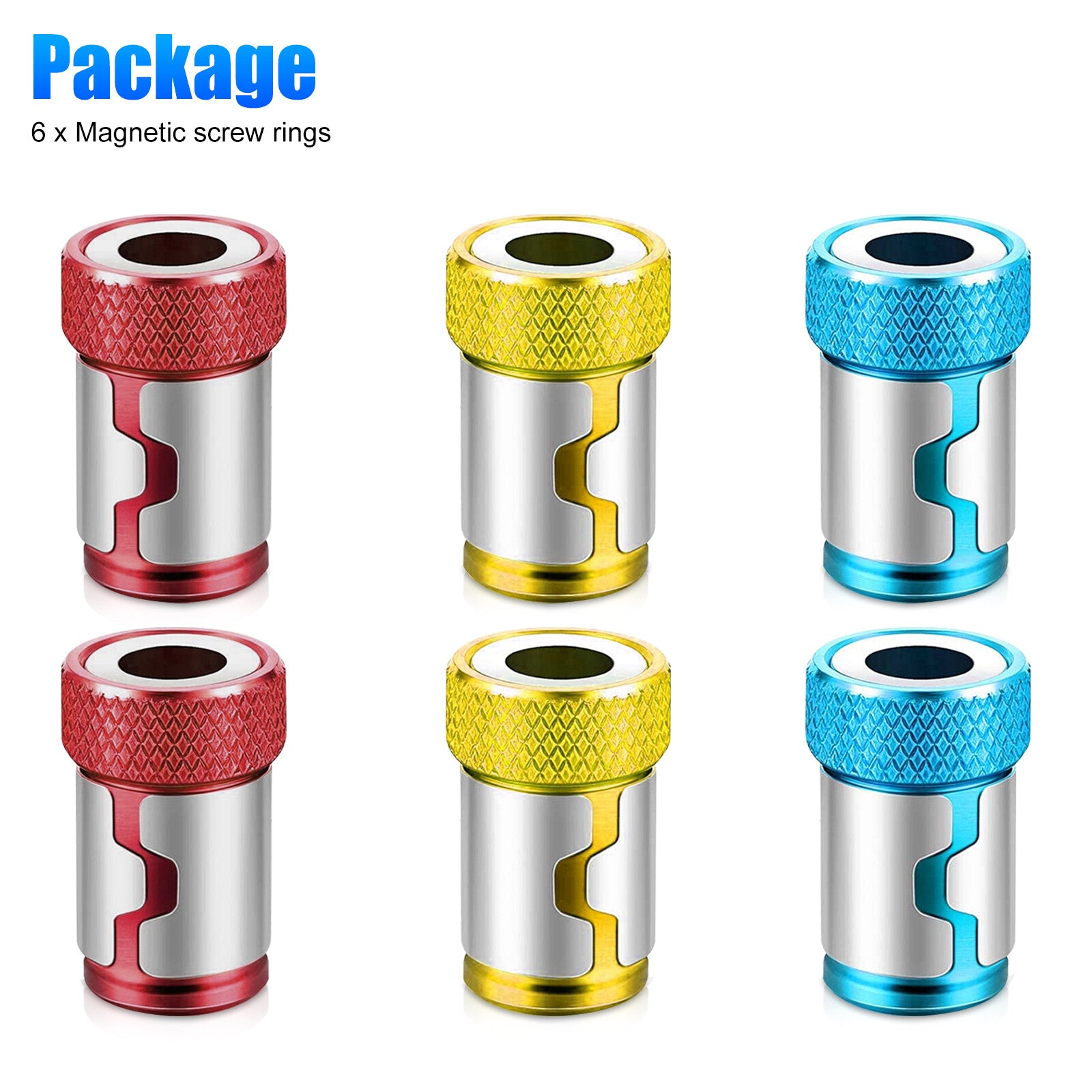 6 X Screwdriver Head Magnetic Ring Pivoting Bit Tip Screw Holder Magnetizer