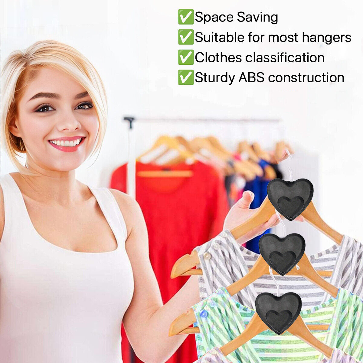 love hanger 18Pcs Space Triangles Clothes Hanger Connectors Hooks for Organizer Closet Space-Saving Hanger 