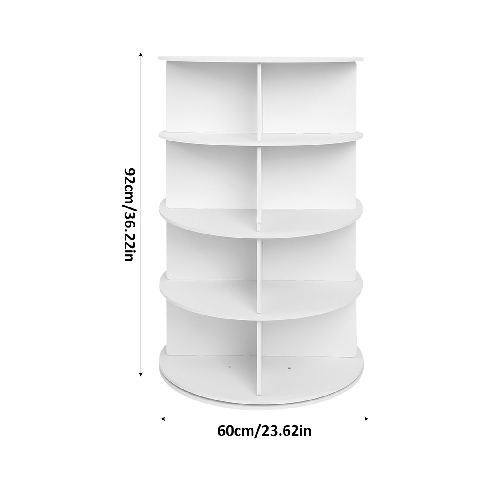 7-Tier Rotating Shoe Rack Tower 360° Spinning Shoe Display Carousel White