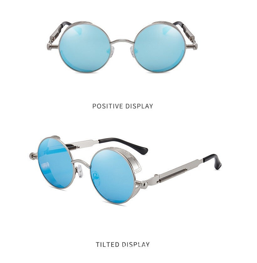 Polarized Retro round Sunglasses Vintage Gothic Steampunk Glasses Men Women USA