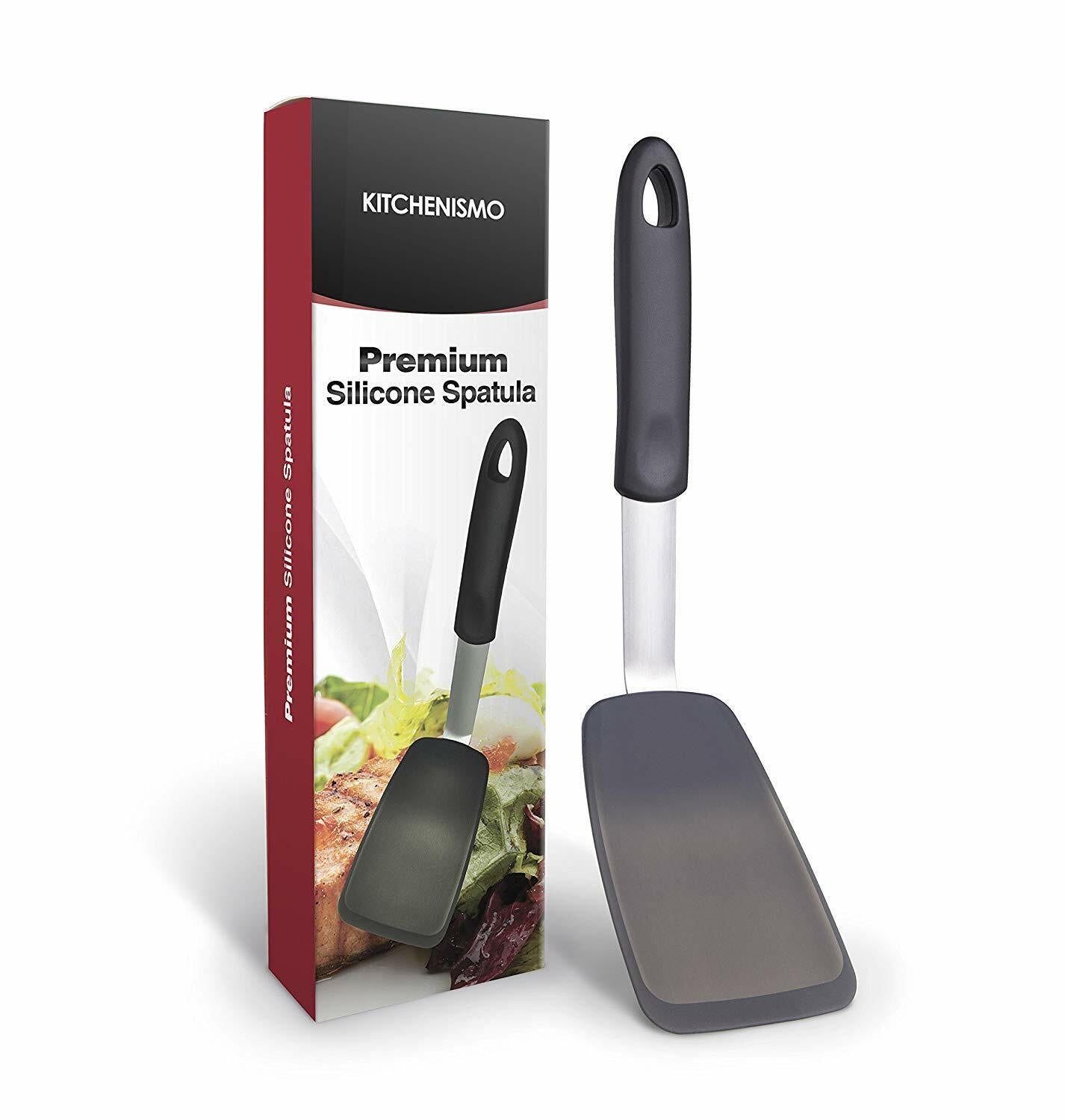 Silicone Spatula Turner - Heat Resistant 440°F, Non-Stick, BPA-Free, Stainless Steel Core, Soft Grip Handle - Perfect for Pancakes, Eggs & Cooking!