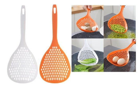 Scoop Colander Strainer – Kitchen Drain Shovel Spoon W Handle for Food Straining