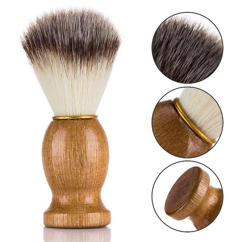 Wooden Handle Mustache Beard Brush – Boar & Nylon Bristles for Grooming, Styling & Wet Shaving | Perfect for Facial Hair Care, Soft & Durable Design
