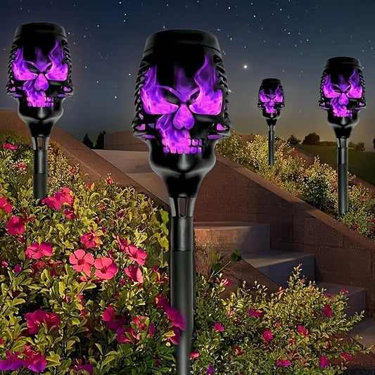 4 PACK Flickering Solar Lights Flame Torch Outdoor Landscape Garden Yard Lights