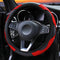 Universal Car SUV Steering Wheel Cover Red Microfiber Leather 15" for Honda Jeep