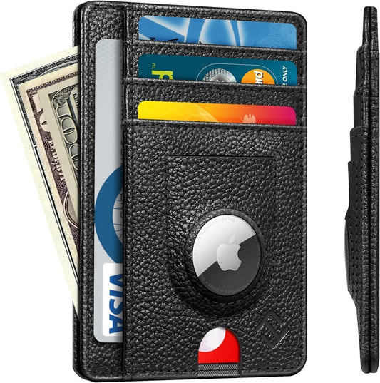 chagee card holder Wallet – RFID Blocking, Slim PU Leather, 7 Slots, Built-in AirTag Case, Water-Resistant, Stylish & Durable for Men & Women