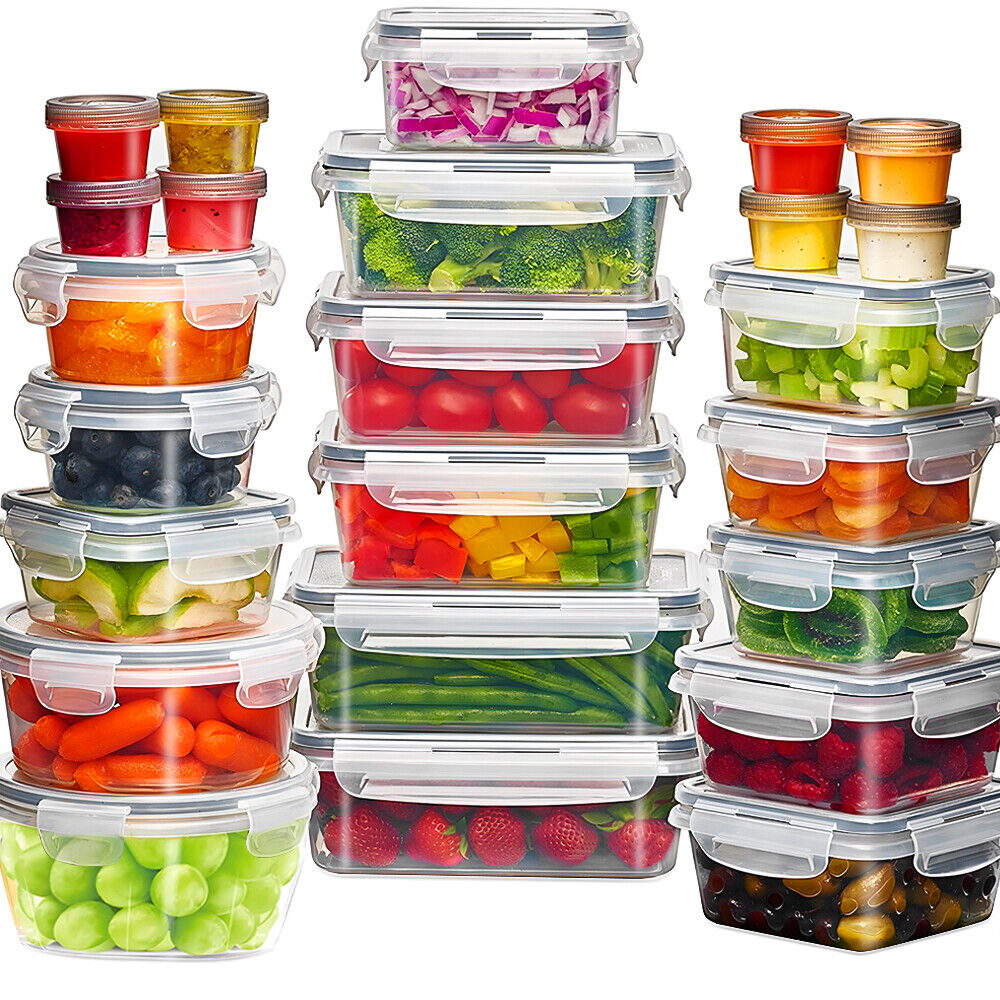 24Pcs Airtight Food Storage Container Set with Lids Bpa-Free Leak-Proof Clear