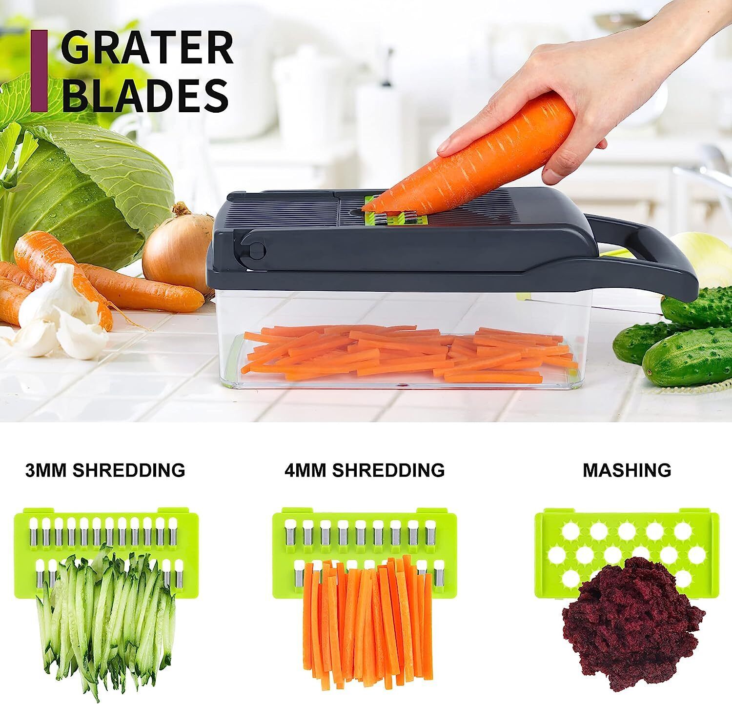 16-In-1 Vegetable Fruit Chopper Cutter Food Onion Veggie Dicer Slicer Kitchen