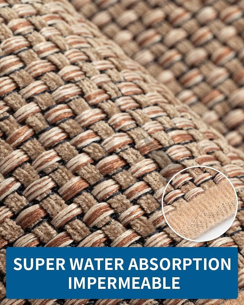 Sisal Carpet, Anti-Slip Washable Kitchen Mat | Durable & Stain-Resistant Kitchen Rugs for Floor | Machine-Washable Non-Slip Kitchen Mats for Sink Area