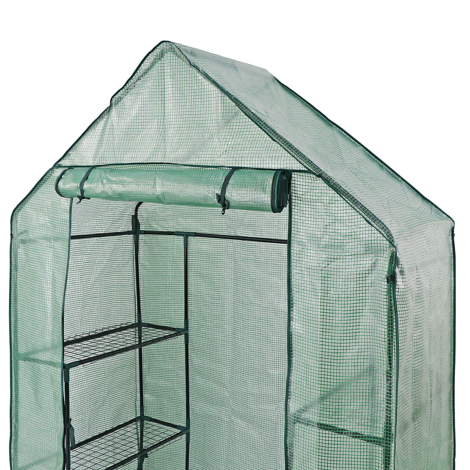 Mini Walk-In Greenhouse with 6 Shelves - 3-Tier Outdoor Planter House, Zippered Door, Weather Protection for Plants, Easy Setup & Durable Design