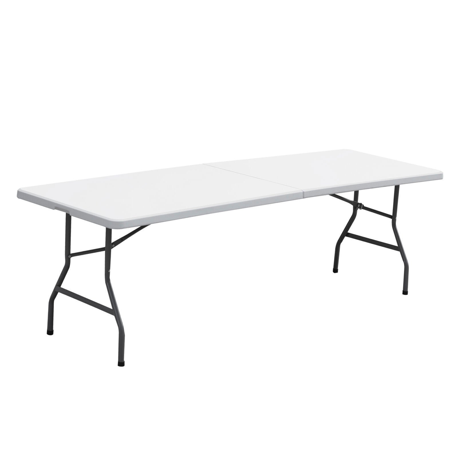 Portable 8ft Folding Table w/ Handle & Lock – Heavy Duty for Camping, Picnics, Parties & BBQs! Durable, Easy to Clean, Compact Storage