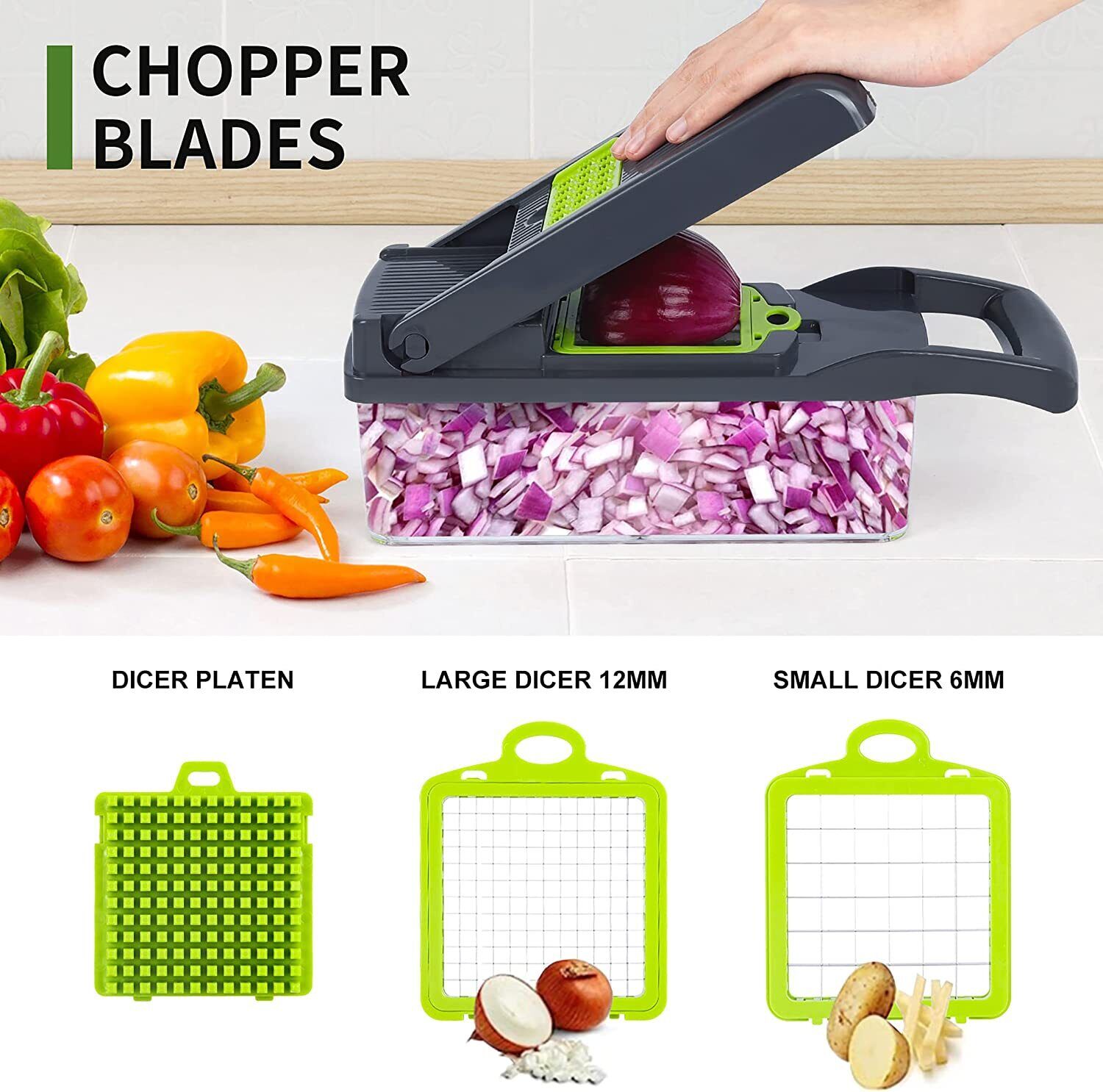 16-In-1 Vegetable Fruit Chopper Cutter Food Onion Veggie Dicer Slicer Kitchen