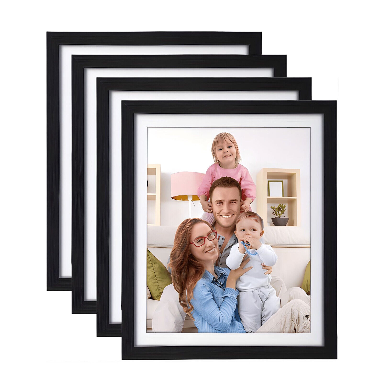 Solid Wood Picture Frames Set - Eco-Friendly Wall Gallery Photo Display with Plexiglass Cover, 6 Sizes for Home Decor, Horizontal & Vertical Mount