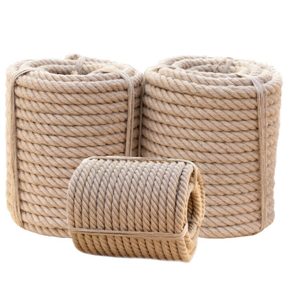 Natural Manila Rope for DIY Crafts, Wrapping, & Heavy-Duty Projects | Hemp Twine 4-Strand Thick Rope | Durable, Weather-Resistant, Eco-Friendly