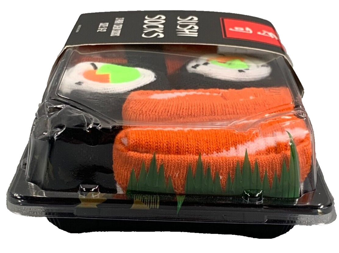 Sushi Sock Mad Engine Sushi Socks 3 Pair Crew Set Fun Novelty Gift Size 8-12 #3439