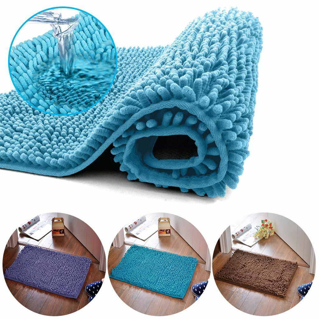 Soft Absorbent Bathroom Rug - Non-Slip Shaggy Bath Mat for Home, Quick-Dry Microfiber, Machine Washable Shower Floor Carpet, Durable & Stylish