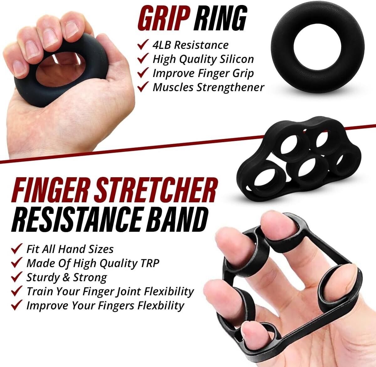 Hand Grip Strengthener Strength Gripper Finger Exerciser Forearm Power Trainer