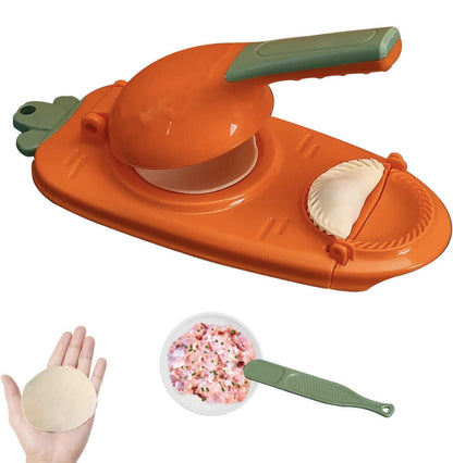 2-in-1 Dumpling Maker Easy DIY Dumpling Press & Skin Mold with Spoon Non-stick and Smooth Surface Traditional Kitchen Utensils Fruit Pie Machine