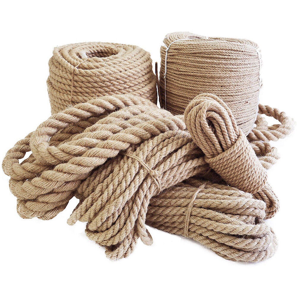 Natural Manila Rope for DIY Crafts, Wrapping, & Heavy-Duty Projects | Hemp Twine 4-Strand Thick Rope | Durable, Weather-Resistant, Eco-Friendly