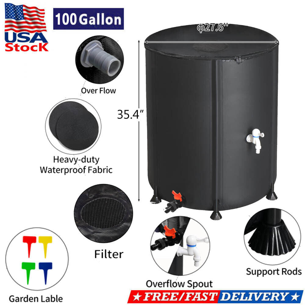 50-200 Gallon Portable Rain Barrel | Folding Water Collector for Outdoor Use | Eco-Friendly, Easy to Store & Perfect for Gardens & Cleaning