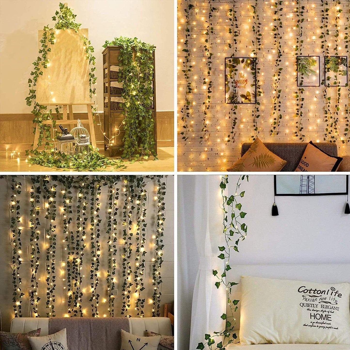 Artificial Ivy Garland, 7.9ft Hanging Vines with Green Leaves, Perfect for Home Decor, Wedding Backdrops, and Aesthetic Makeovers!