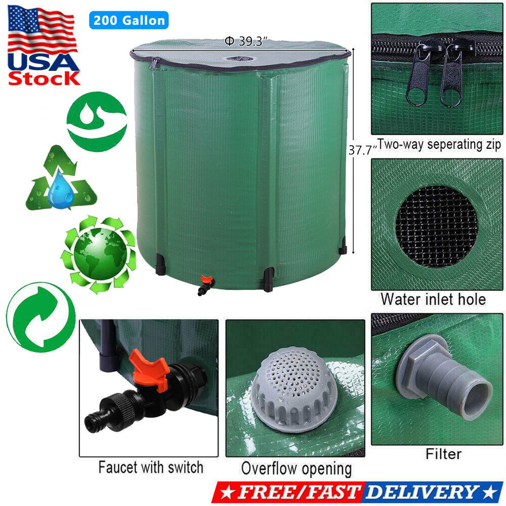 50-200 Gallon Portable Rain Barrel | Folding Water Collector for Outdoor Use | Eco-Friendly, Easy to Store & Perfect for Gardens & Cleaning