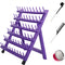 60 Peg Braiding Hair Rack - Portable Hair Extension Holder for Stylists, Durable Foldable Organizer Stand for Quick Access, Purple Design Plastic Tool