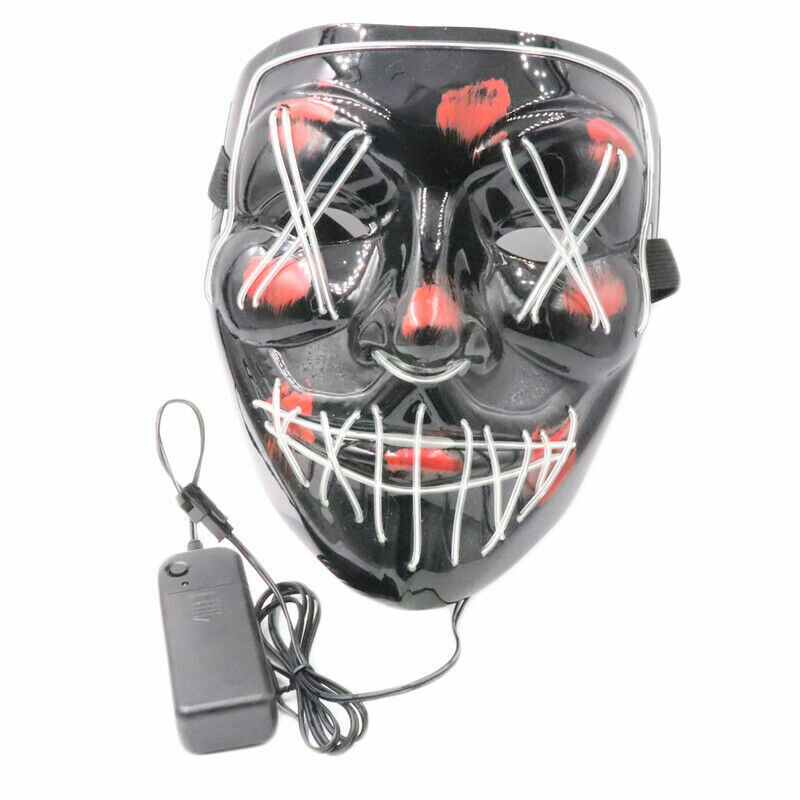 Halloween Clubbing Light up LED Mask Costume Rave Cosplay Party Purge 3 Modes