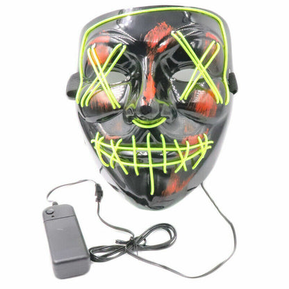 Halloween Clubbing Light up LED Mask Costume Rave Cosplay Party Purge 3 Modes