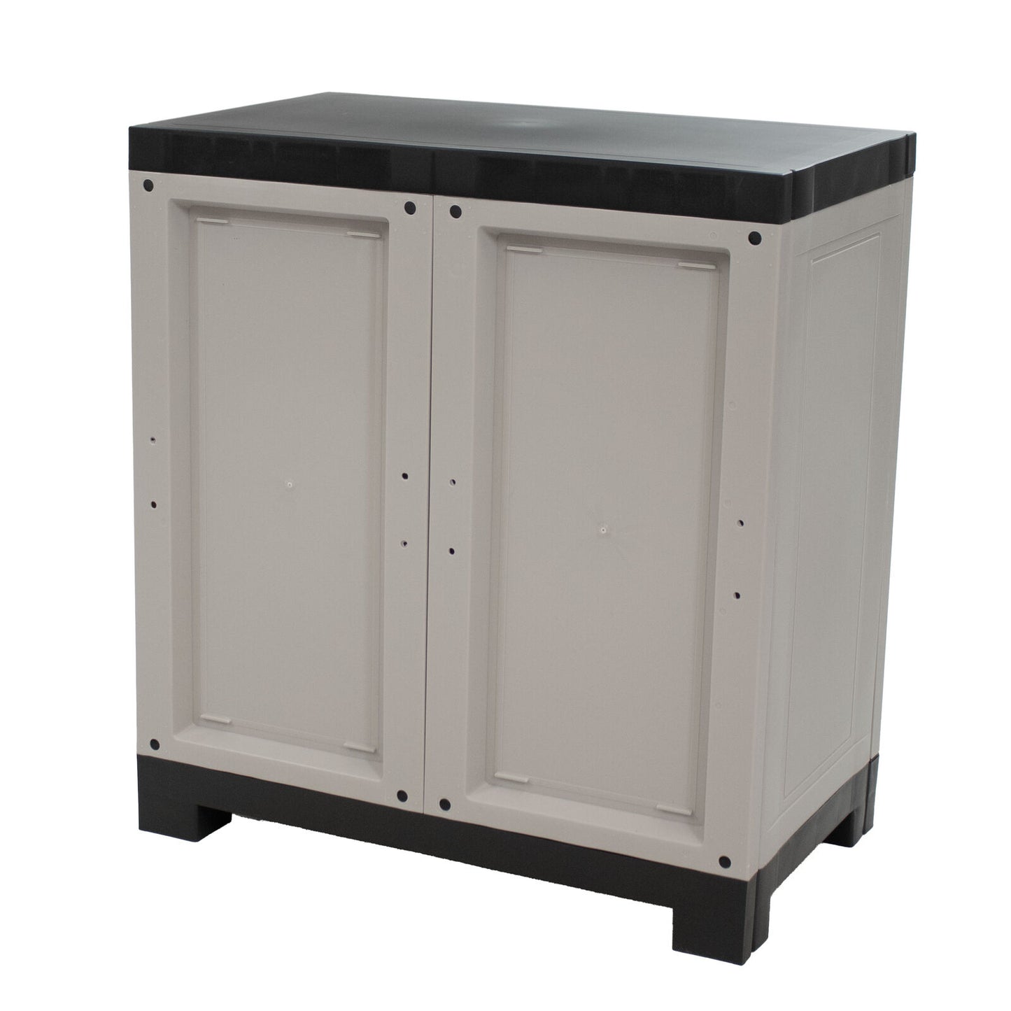 Heavy-Duty Plastic Storage Cabinet with Adjustable Shelf | Durable Utility Organizer for Garage, Office, Closet, or Outdoor Use | Easy to Clean