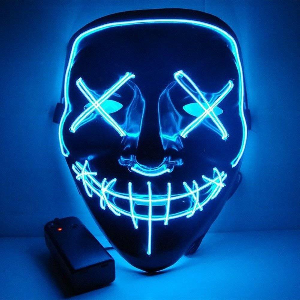 Halloween Clubbing Light up LED Mask Costume Rave Cosplay Party Purge 3 Modes