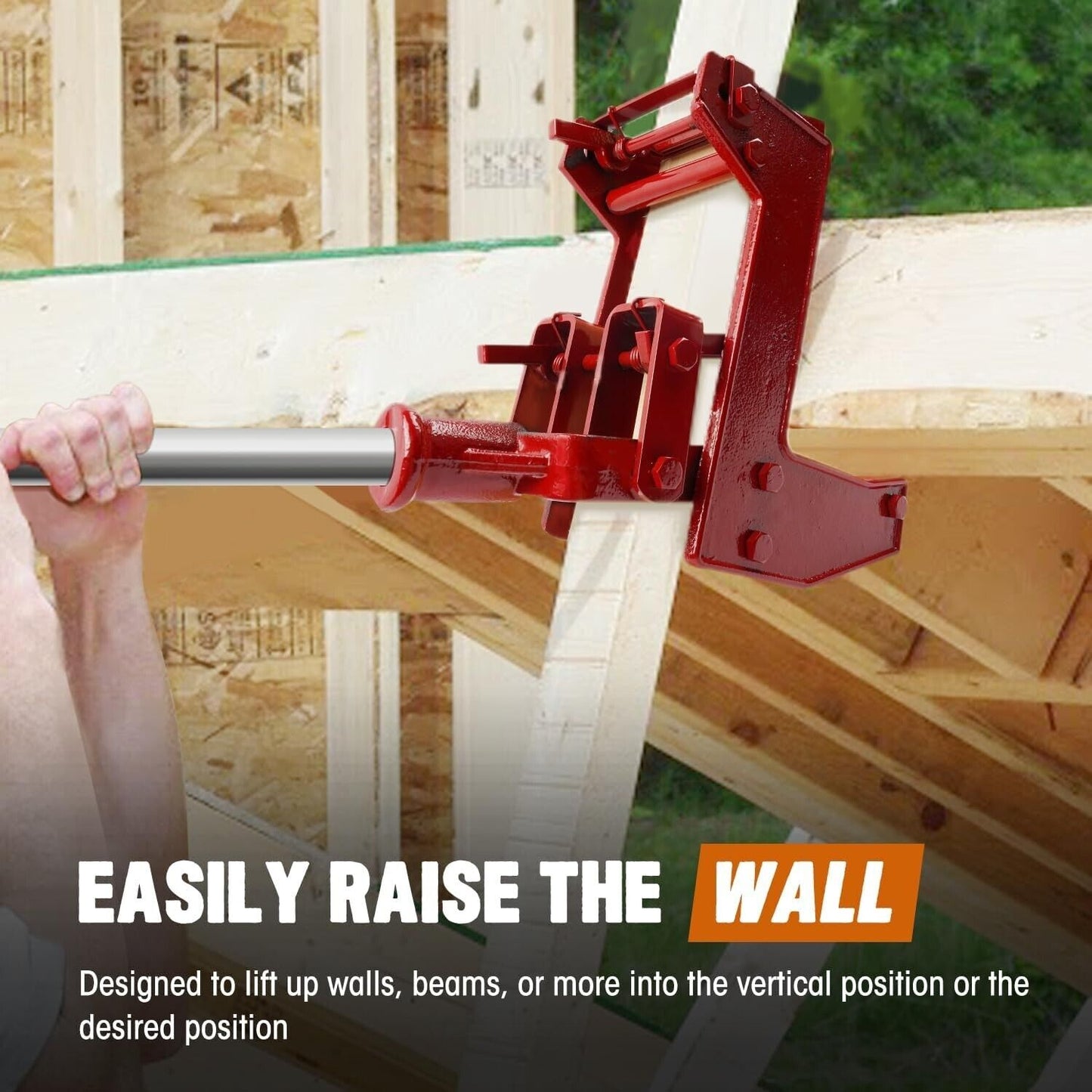 Heavy Duty Wall Jack for Easy Lifting – 1000 lb Capacity, Work Solo Safely, Ideal for Lifting Walls, Beams & More