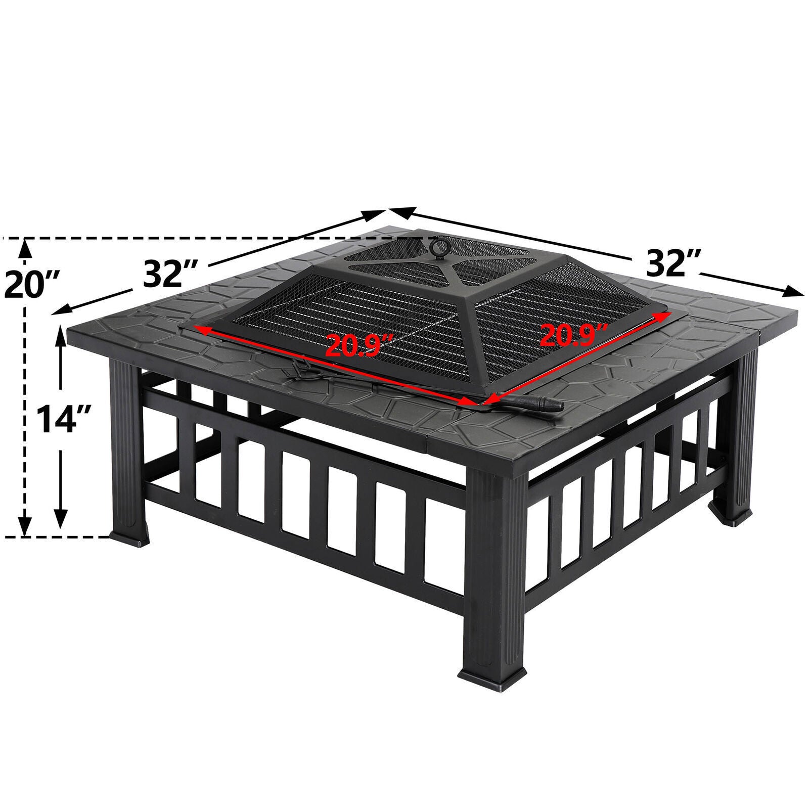 Outdoor Fire Pit Patio Heater with Cover - Steel Backyard Fireplace, 22-32 Inch Wood Burning Stove, Lightweight Design & Stylish Bronze Finish