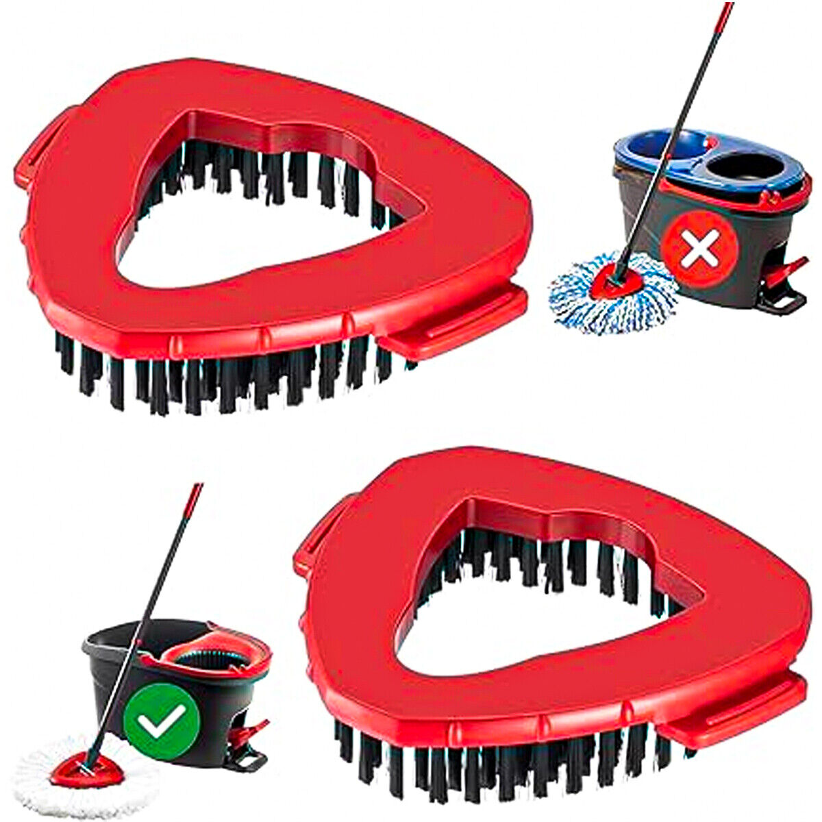 Scrub Brush Replacement Head for O-Cedar EasyWring Spin Mop Tank System Floor Scrubber, Hard Bristle Cleaning Brush