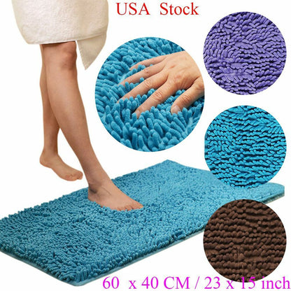 Soft Absorbent Bathroom Rug - Non-Slip Shaggy Bath Mat for Home, Quick-Dry Microfiber, Machine Washable Shower Floor Carpet, Durable & Stylish