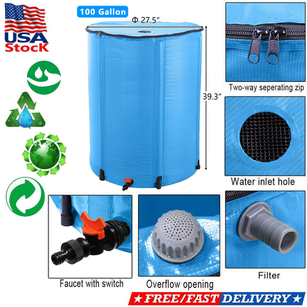 50-200 Gallon Portable Rain Barrel | Folding Water Collector for Outdoor Use | Eco-Friendly, Easy to Store & Perfect for Gardens & Cleaning