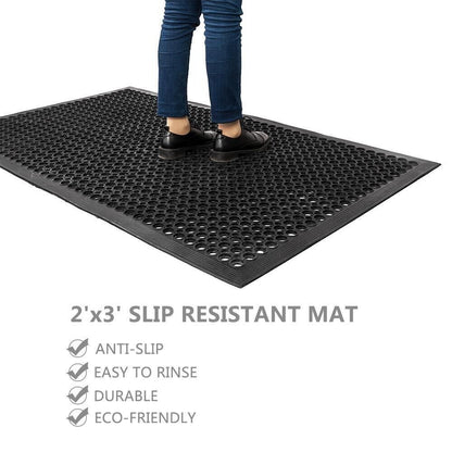 Heavy Duty 23"x35" Anti-Fatigue Floor Mat | Non-Slip Rubber Drainage for Kitchen, Bar & Industrial Use | Durable, Water-Resistant & Easy to Clean