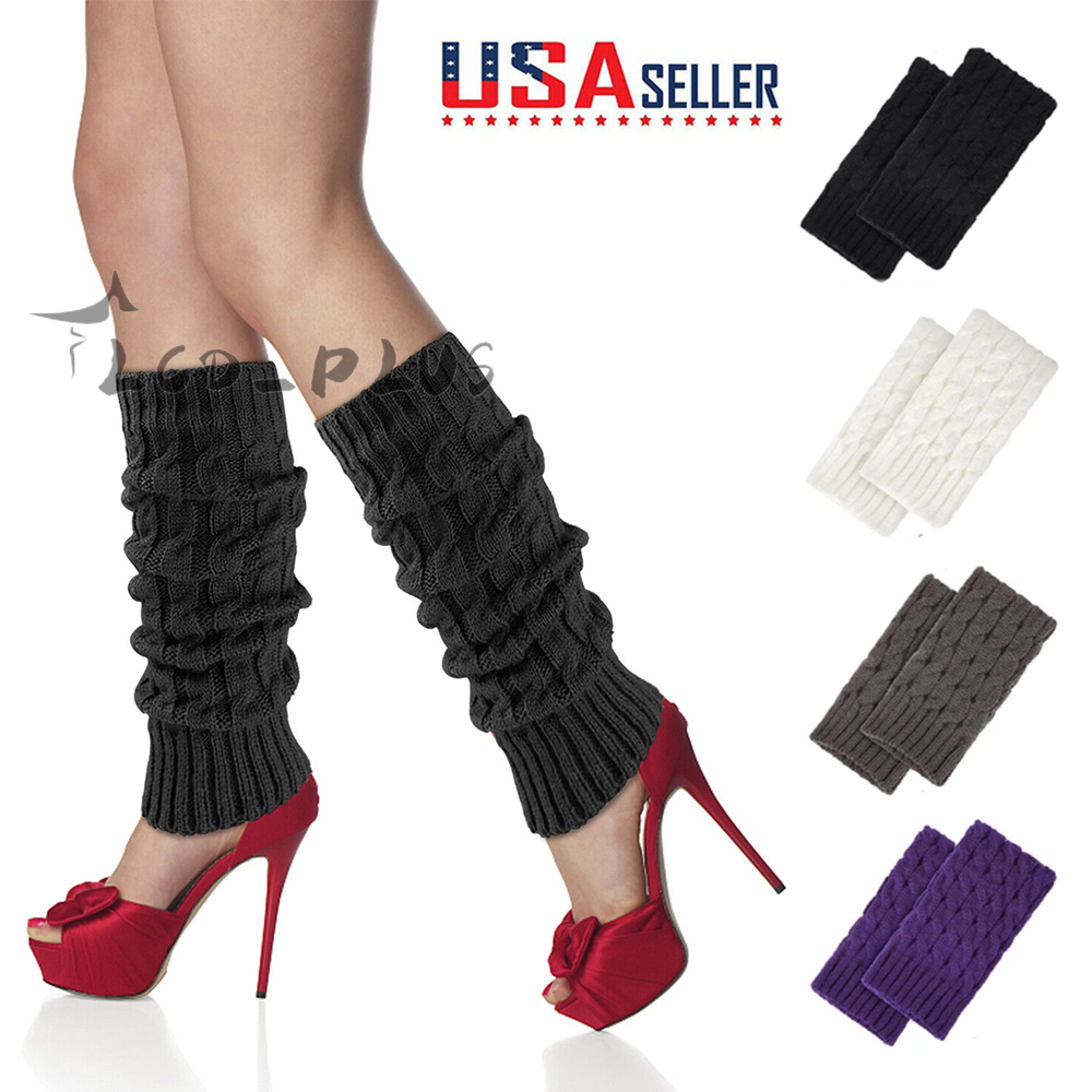 Solid Leg Warmer Women Crochet Knit Ribbed Leg Warmers Solid Knee High Winter Boot Wool Sock Long